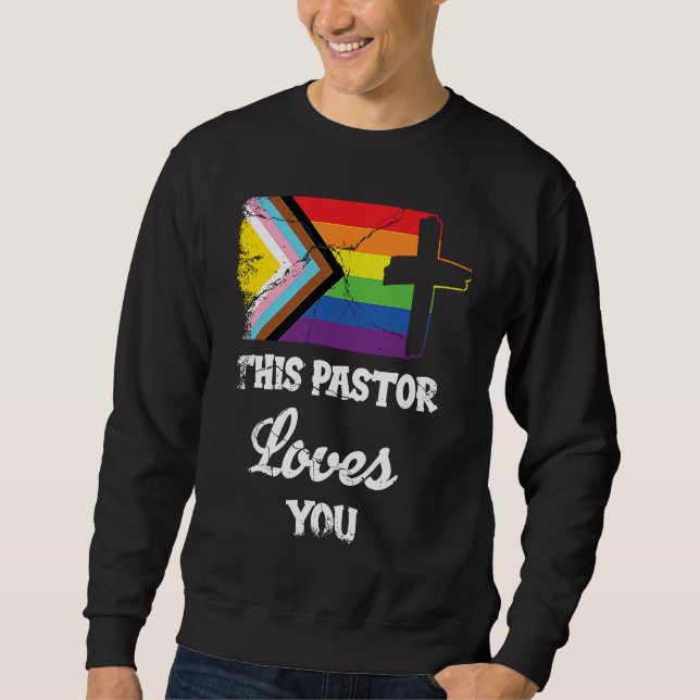 Christian Ally Inclusive Pride Clergy This Pastor  Sweatshirt (Front)