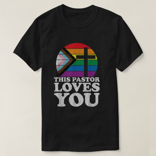 Christian Ally Inclusive Pride Clergy This Pastor  T-Shirt (Design Front)