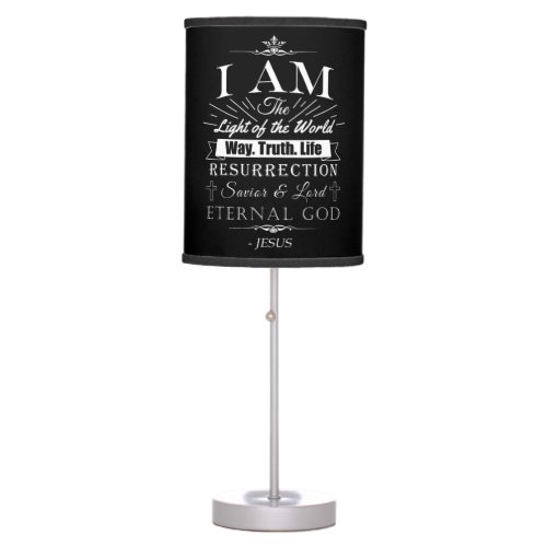 Christian Amazing Bible Claims of Jesus I AM Table Lamp