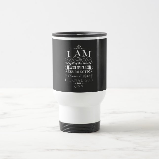 Christian Amazing Bible Claims of Jesus: I AM Travel Mug (Center)