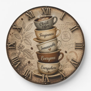 Christian Amazing Grace Coffee Lover Decor Paper Plates