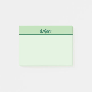 Christian AMEN Sticky Notepad Green Typology Art