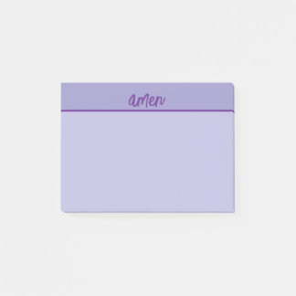 Christian AMEN Sticky Notepad PurpleTypology Art