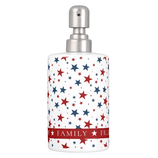 Christian America Patriotic Red White Blue Stars Bath Set (Front)