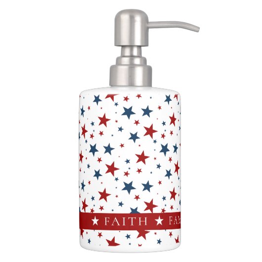 Christian America Patriotic Red White Blue Stars Bath Set (Right)