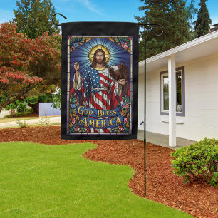 Christian American Patriotic God Bless America Garden Flag
