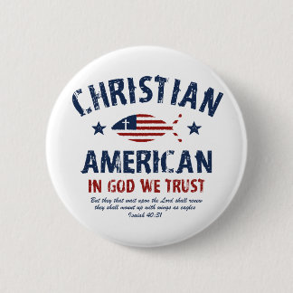 Christian American Pinback Button