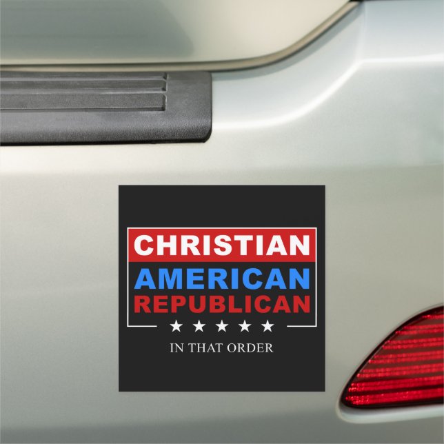 Christian American Republican Patriotic USA Faith Car Magnet (In Situ)
