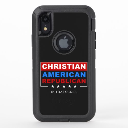 Christian American Republican Patriotic USA Faith OtterBox Defender iPhone XR Case