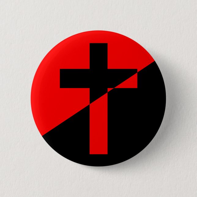 Christian Anarchist Anarchy Christianity Flag Button (Front)