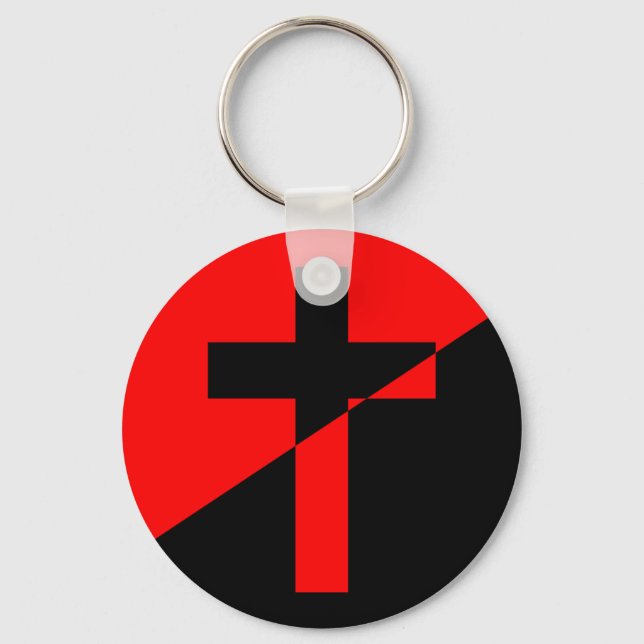 Christian Anarchist Anarchy Christianity Flag Keychain (Front)