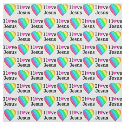 CHRISTIAN AND RELIGIOUS I LOVE JESUS FABRIC