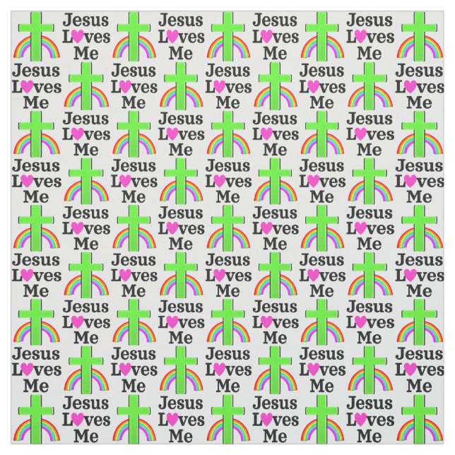 CHRISTIAN AND RELIGIOUS JESUS LOVES ME FABRIC (Swatch)