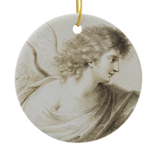 Christian angel by Francesco Bartolozzi Ceramic Ornament