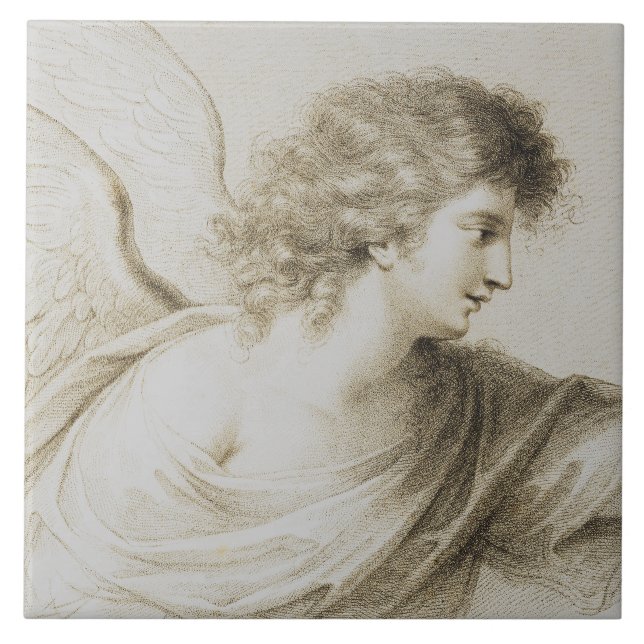Christian angel by Francesco Bartolozzi Ceramic Tile (Front)