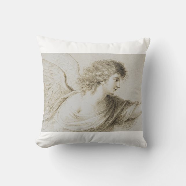 Christian angel by Francesco Bartolozzi Throw Pillow (Front)