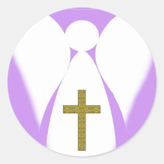 Christian Angel Classic Round Sticker