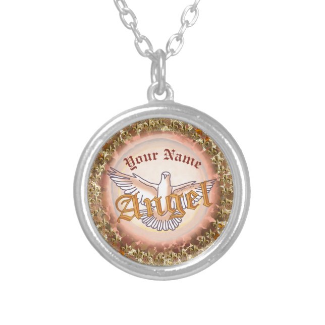Christian angel dove necklace (Front)