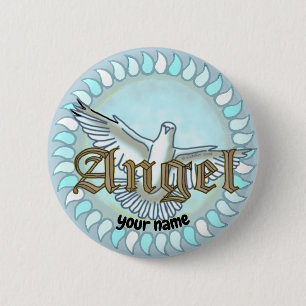 christian Angel Dove pin button