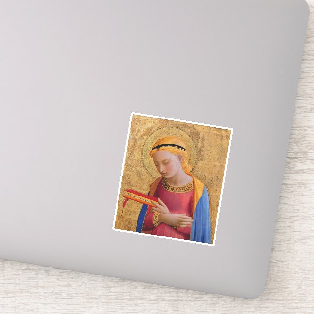 Christian Angel Holding Book Golden Yellow Sticker (Detail)