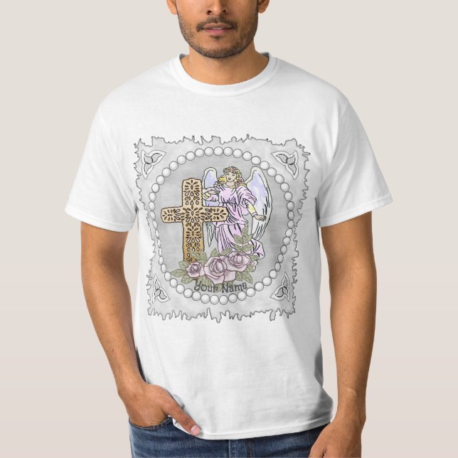 Christian Angel My Roses Cross T-Shirt (Front)