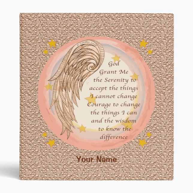 Christian Angel Serenity Prayer Binder (Front)