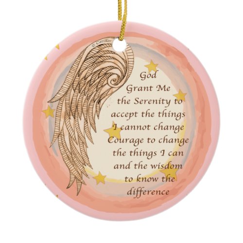 Christian Angel Serenity Prayer Ceramic Ornament