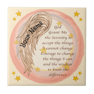 Christian Angel Serenity Prayer Ceramic Tile