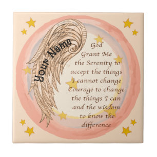 Christian Angel Serenity Prayer Ceramic Tile