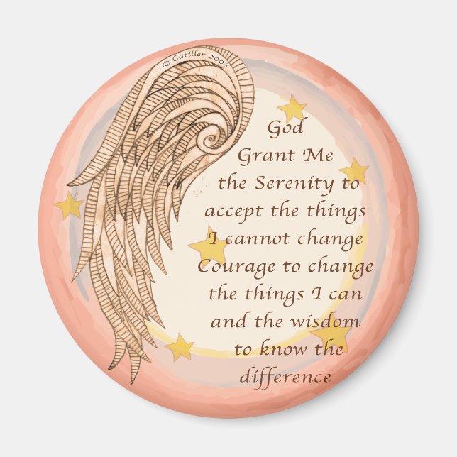 Christian Angel Serenity Prayer Magnet (Front)