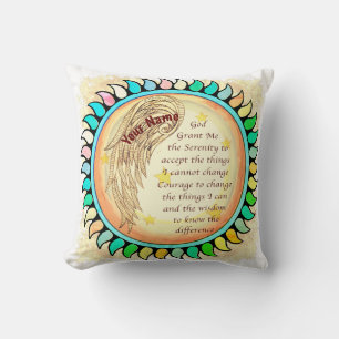 Christian Angel Serenity Prayer Throw Pillow