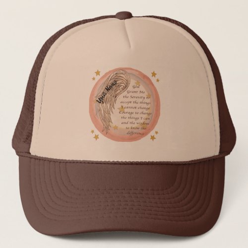 Christian Angel Serenity Prayer Trucker Hat