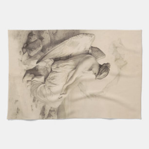Christian angel sitting on a stone kitchen towel