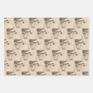 Christian angel sitting on a stone wrapping paper sheets