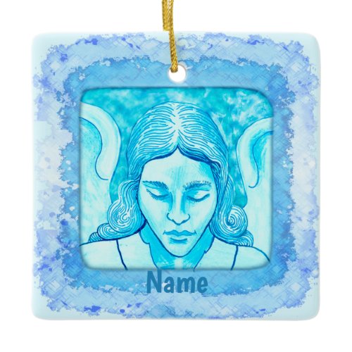 Christian Angel Sketch Ceramic Ornament