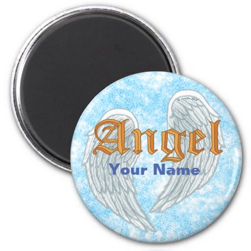 Christian Angel Wings custom name magnet 