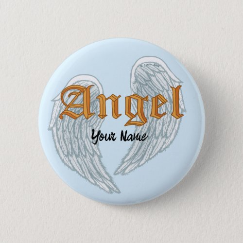 Christian Angel Wings custom name Pin
