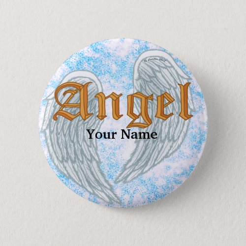 Christian Angel Wings custom name  Pin 