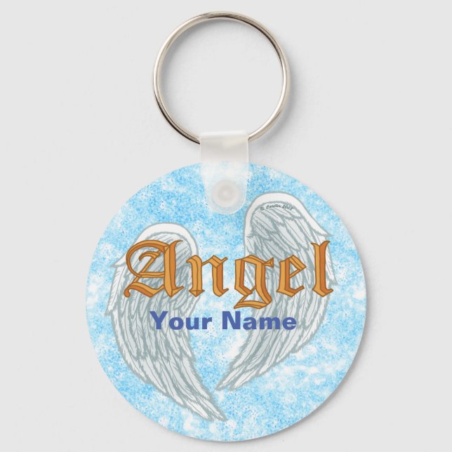 Christian Angel Wings  Keychain (Front)