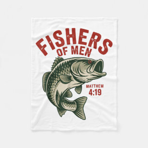 Christian Angler Fishers Of Men Matthew 4 19 Verse Fleece Blanket