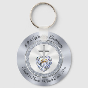 Christian Anniversary Favors for 60th or 10 year Keychain