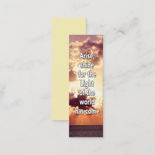 Christian ARISE SHINE Mini Bookmark Calling Card