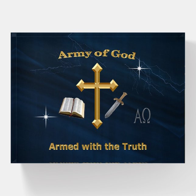 Christian Army of God Paperweight (Front)