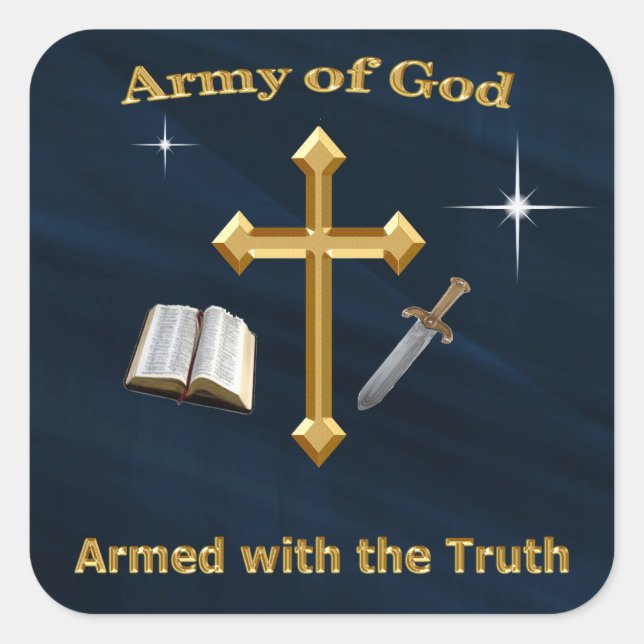 Christian Army of God Square Sticker (Front)