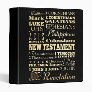 Christian Art - Books of the New Testament. 3 Ring Binder
