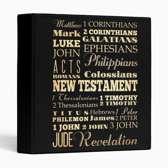Christian Art - Books of the New Testament. 3 Ring Binder (Front/Spine)