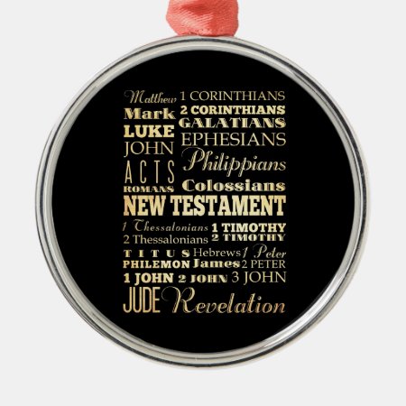 Christian Art - Books Of The New Testament. Metal Ornament