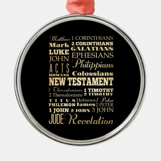 Christian Art - Books of the New Testament. Metal Ornament (Front)
