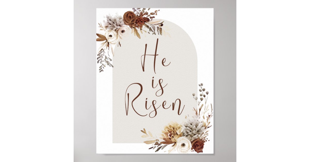 Christian Art Easter He is Risen Poster Zazzle