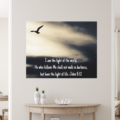 Christian Art Inspirational John 8 vs 12 Canvas Print